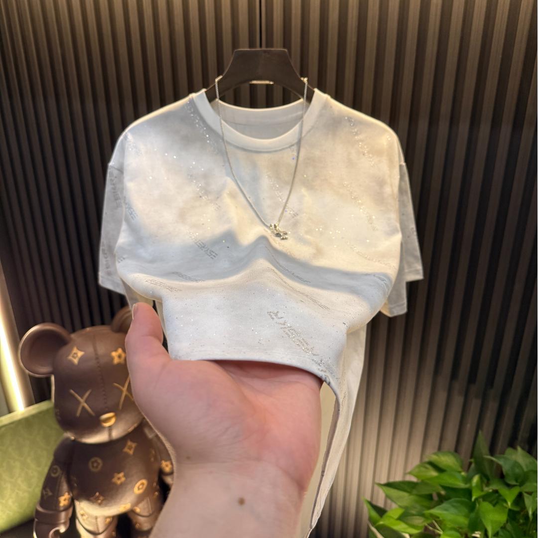 Men's High-quality Star Studded Light Luxury Short Sleeved Shirt