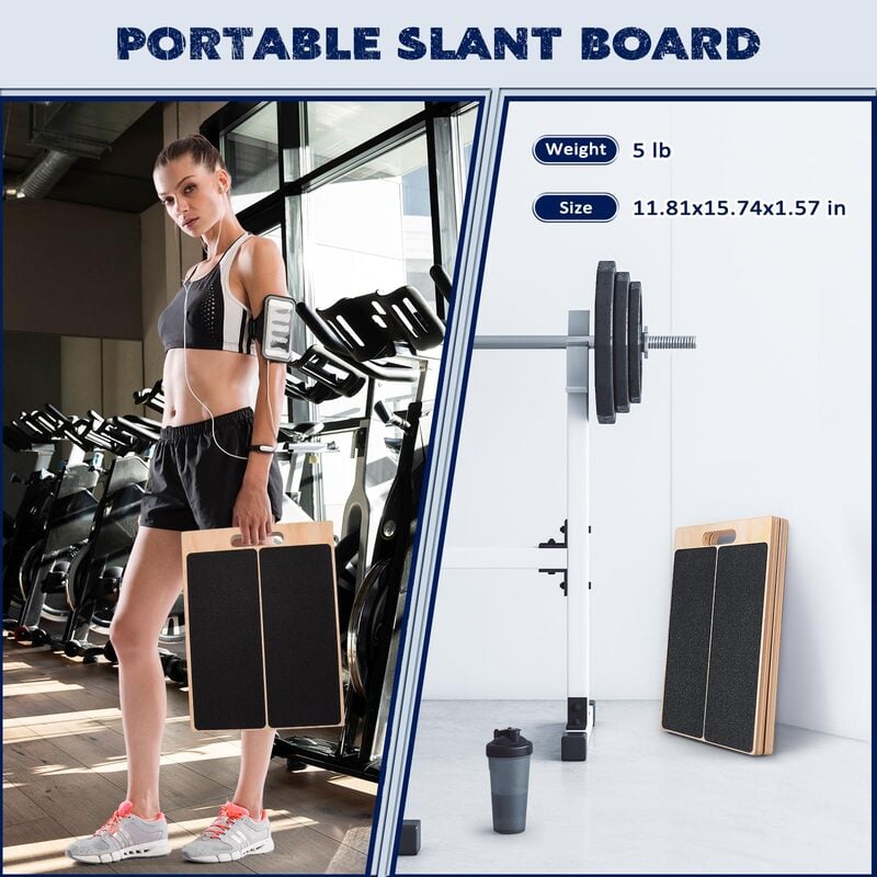Portable Wooden Slant Board for Calf Stretching