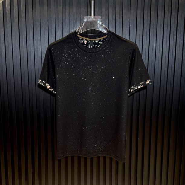 Starry Sky Flower Cuff Short Sleeve