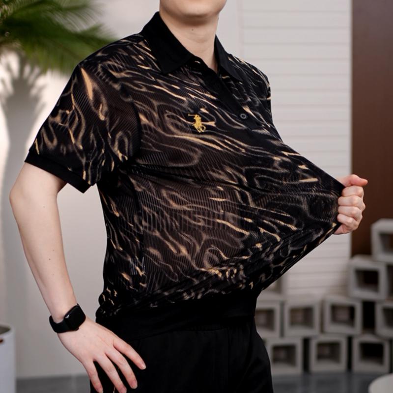Men's New Casual Collar Button Pattern High-quality Short Sleeved Shirt