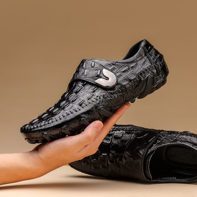 Men's New Light Luxury Fashion Formal Business Casual One Foot Leather Shoes