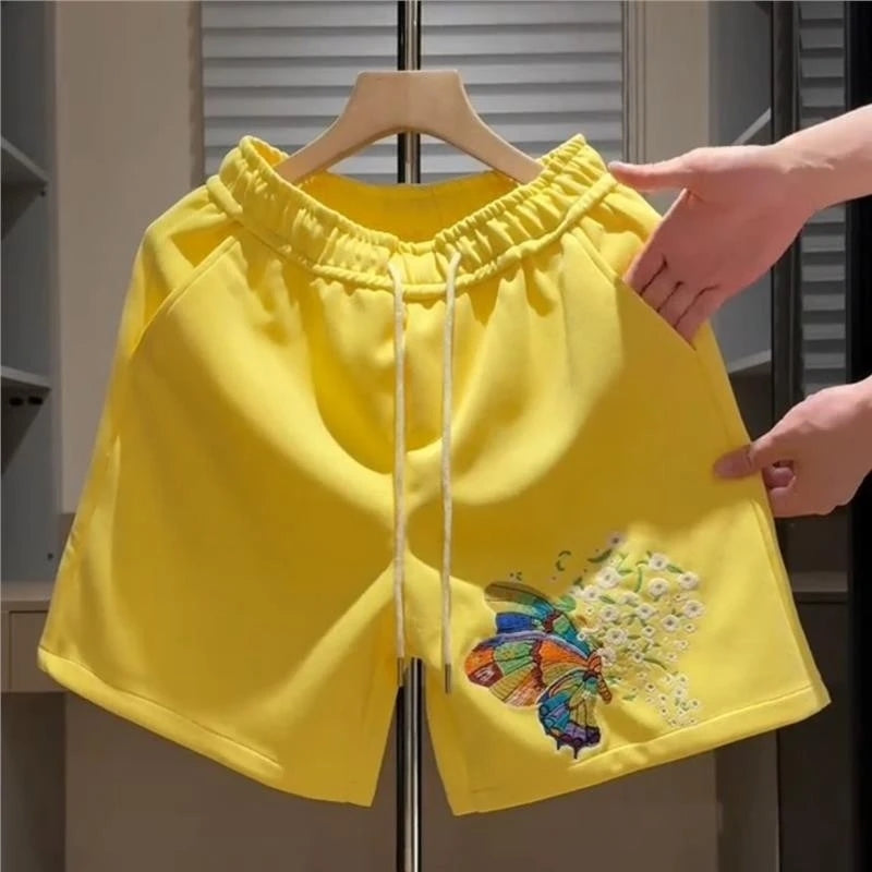 Men's Summer New Butterfly Embroidered Shorts