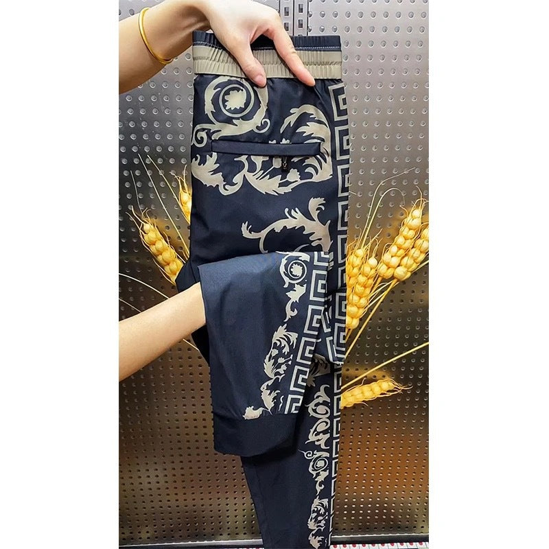 Men's new patterned Longteng embroidered casual sweatpants