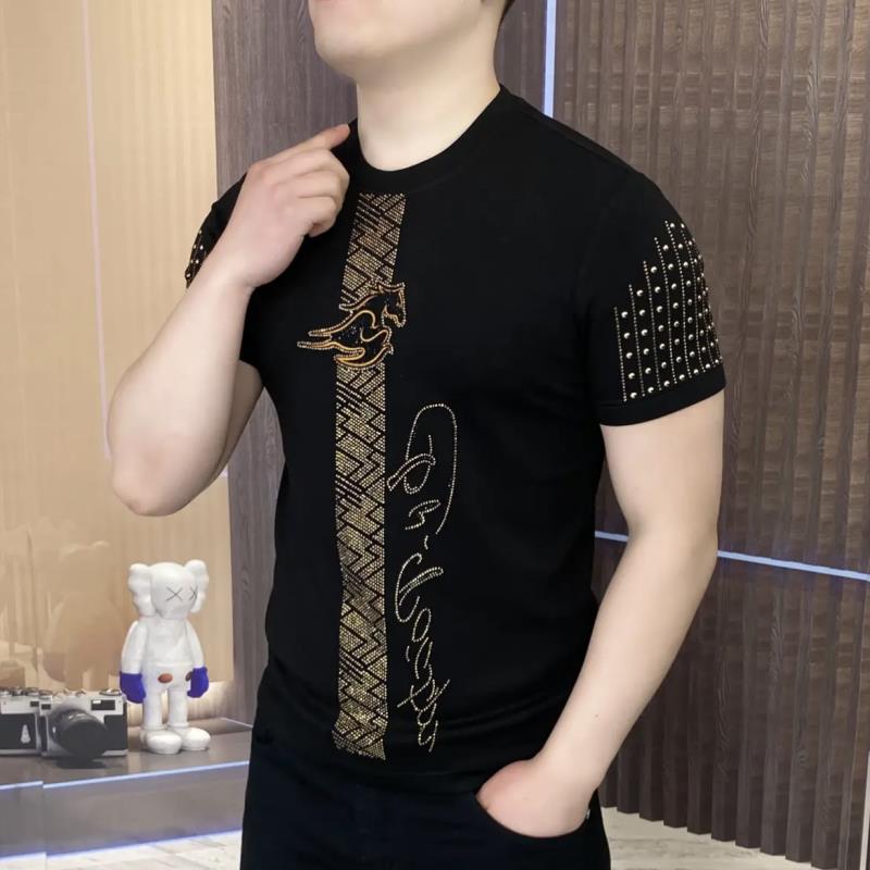 Men's new round neck versatile Golden Horse galloping trend casual T-shirt
