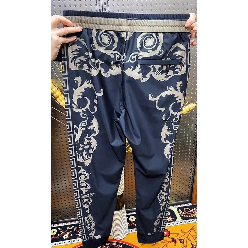 Men's new patterned Longteng embroidered casual sweatpants