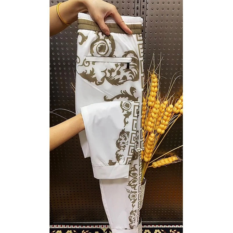Men's new patterned Longteng embroidered casual sweatpants