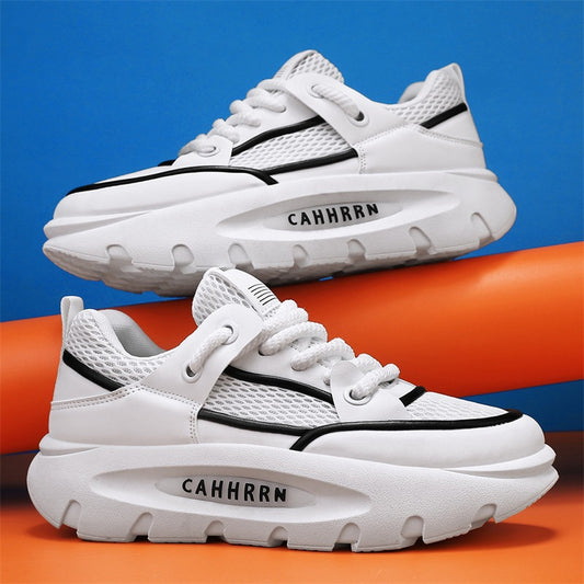 Men's new mesh casual breathable thick soled trendy sports shoes