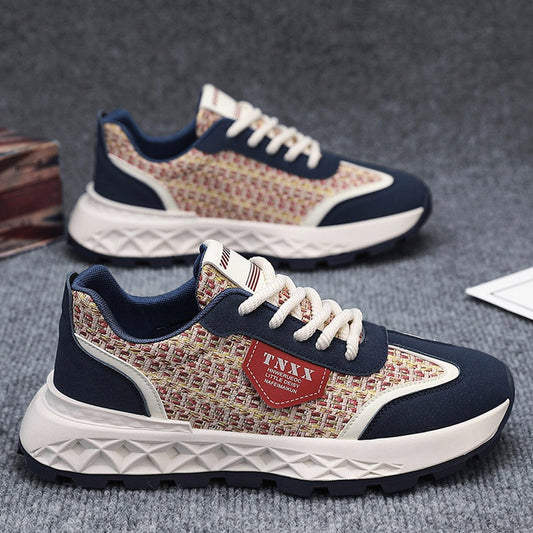 Men's new mesh casual breathable thick soled sports shoes
