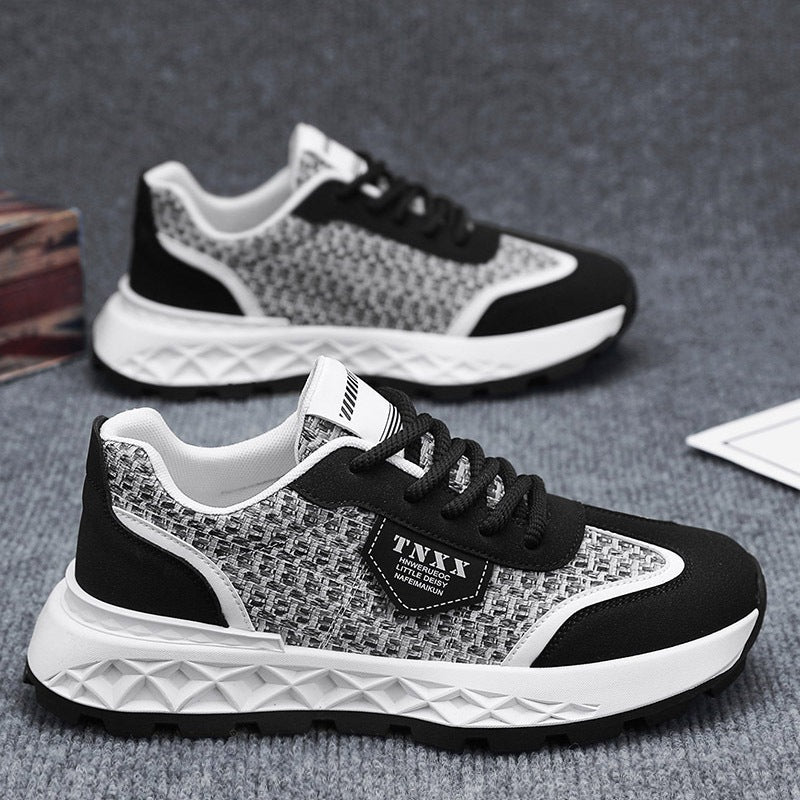 Men's new mesh casual breathable thick soled sports shoes