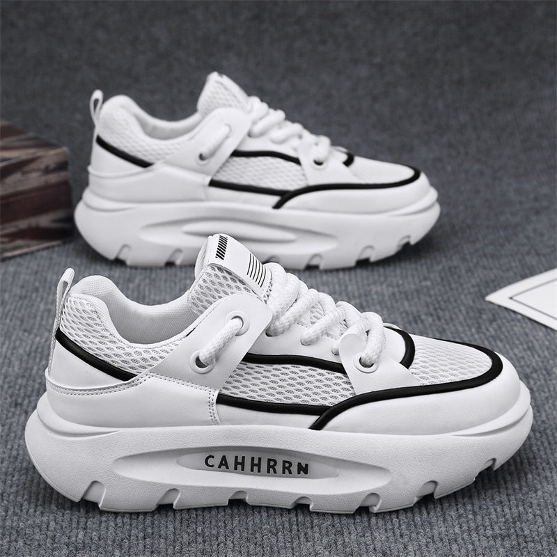 Men's new mesh casual breathable thick soled trendy sports shoes