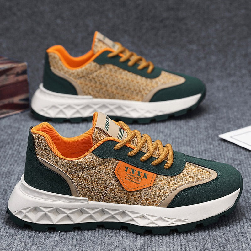 Men's new mesh casual breathable thick soled sports shoes
