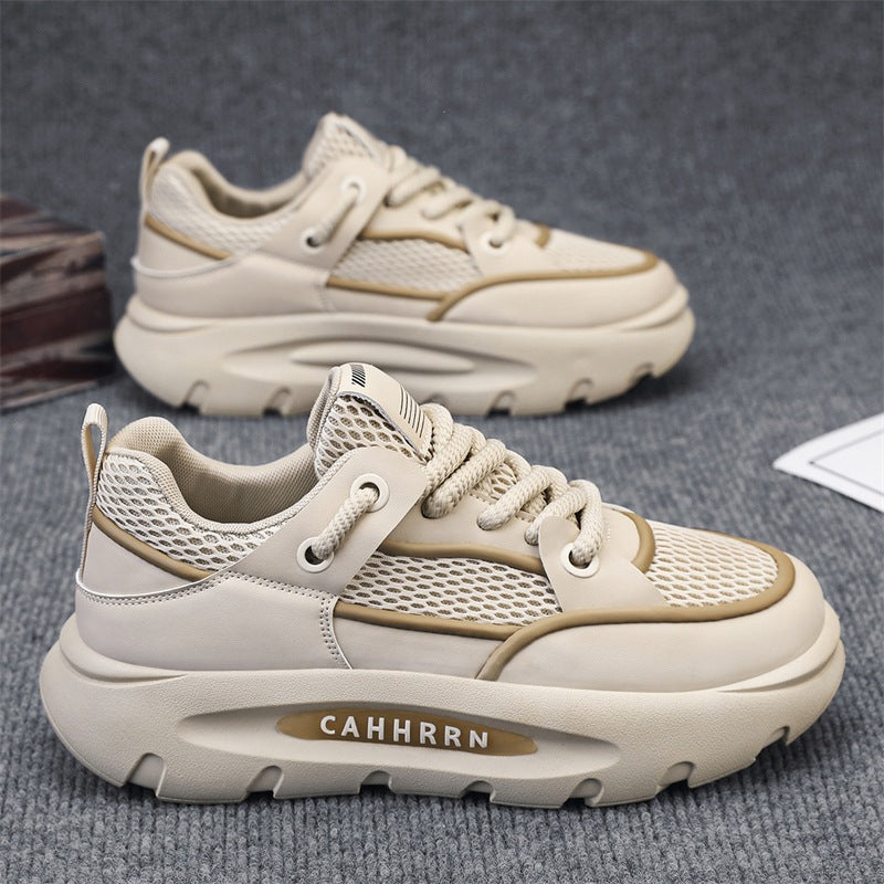Men's new mesh casual breathable thick soled trendy sports shoes