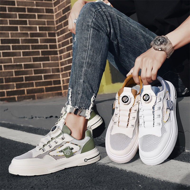 Men's new mesh rotating button casual shoes