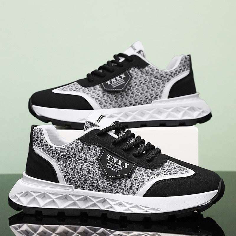 Men's new mesh casual breathable thick soled sports shoes