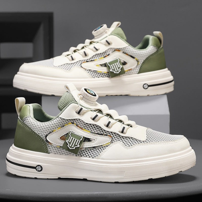 Men's new mesh rotating button casual shoes