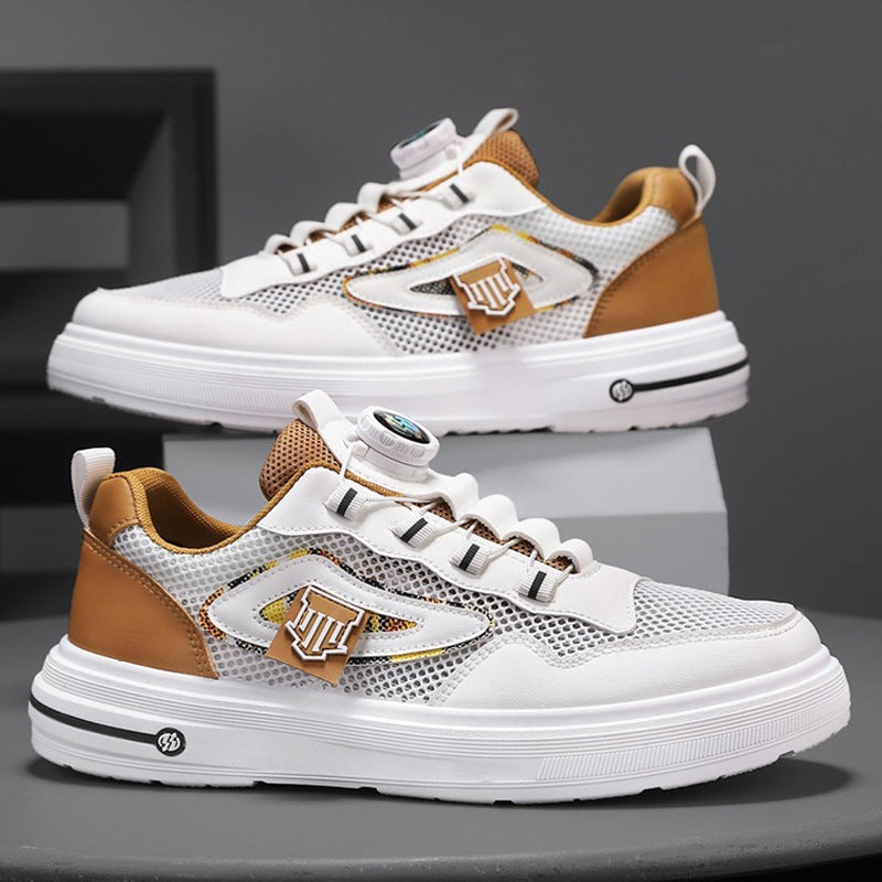 Men's new mesh rotating button casual shoes