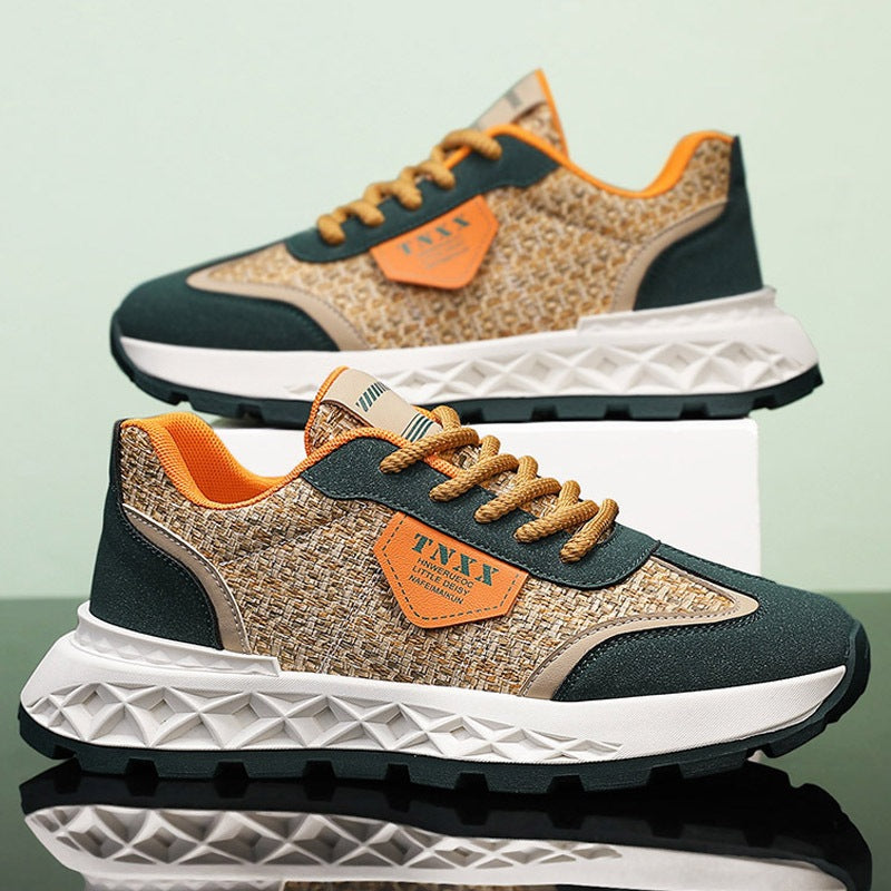 Men's new mesh casual breathable thick soled sports shoes