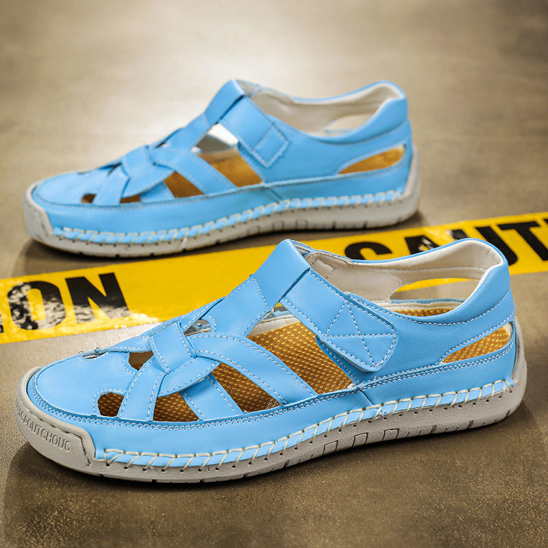 Men's Roman flat bottomed woven soft soled beach shoes