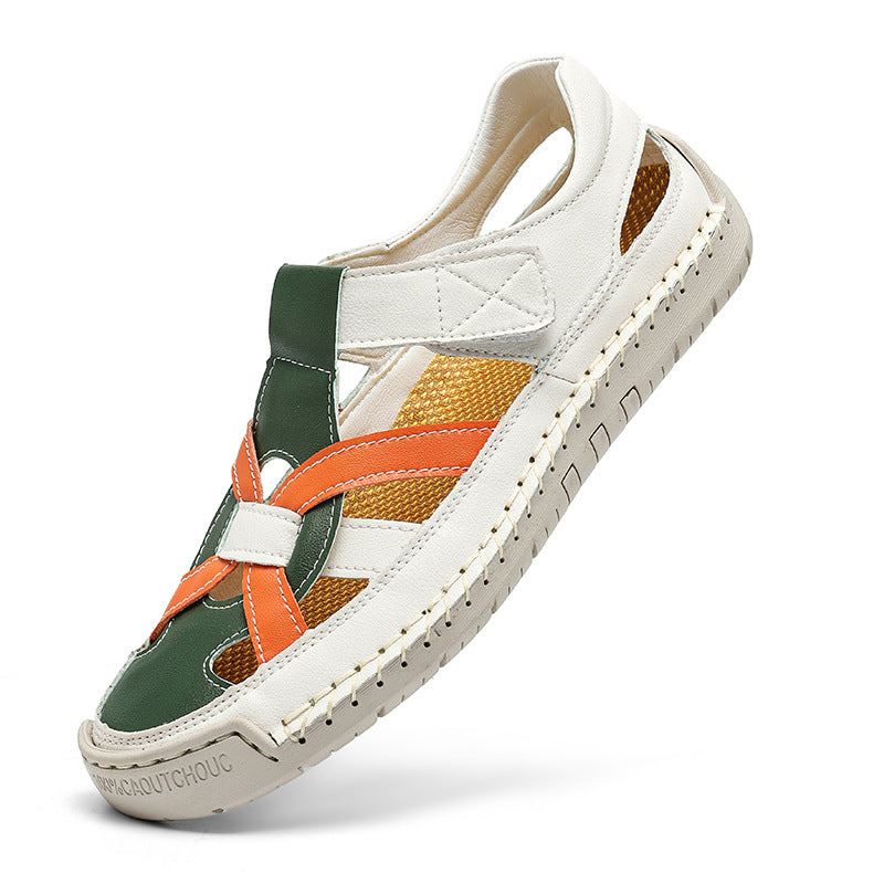 Men's Roman flat bottomed woven soft soled beach shoes