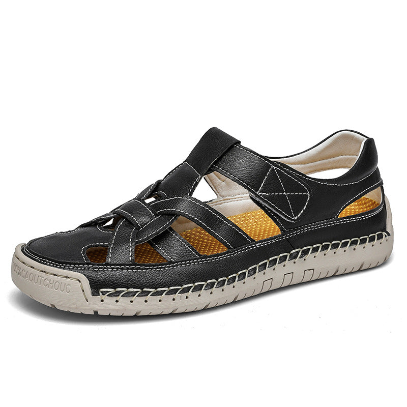 Men's Roman flat bottomed woven soft soled beach shoes