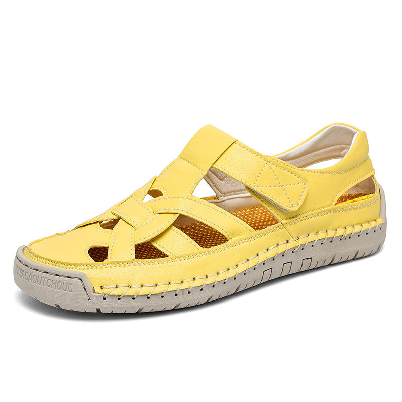 Men's Roman flat bottomed woven soft soled beach shoes