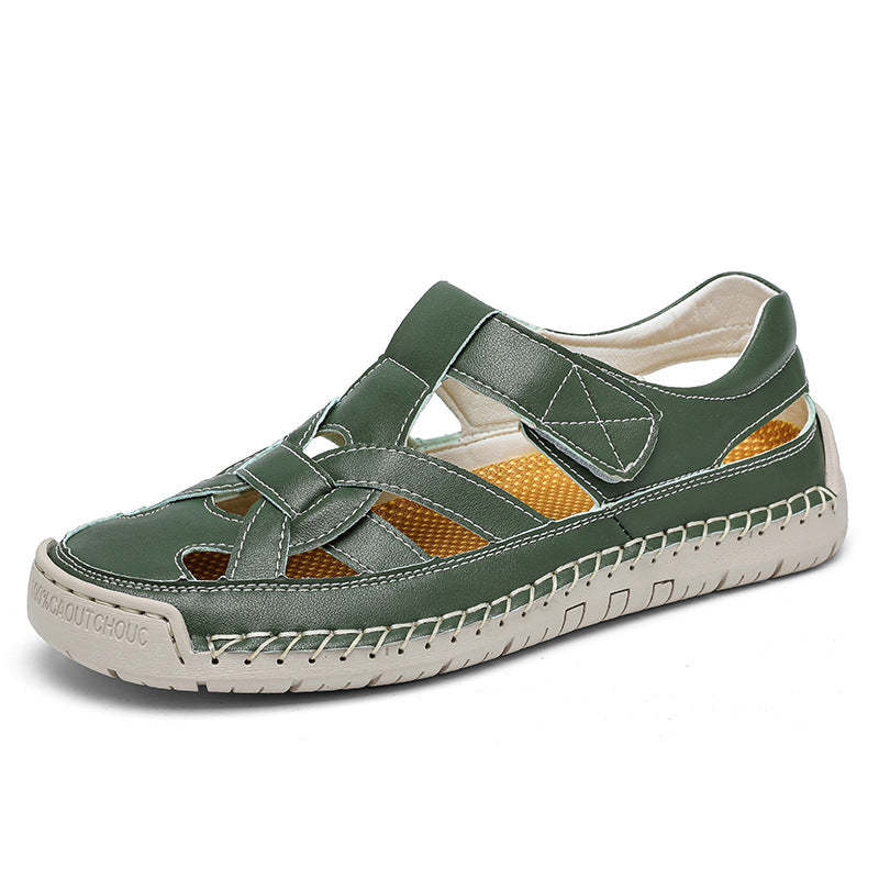 Men's Roman flat bottomed woven soft soled beach shoes