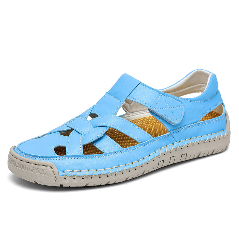 Men's Roman flat bottomed woven soft soled beach shoes