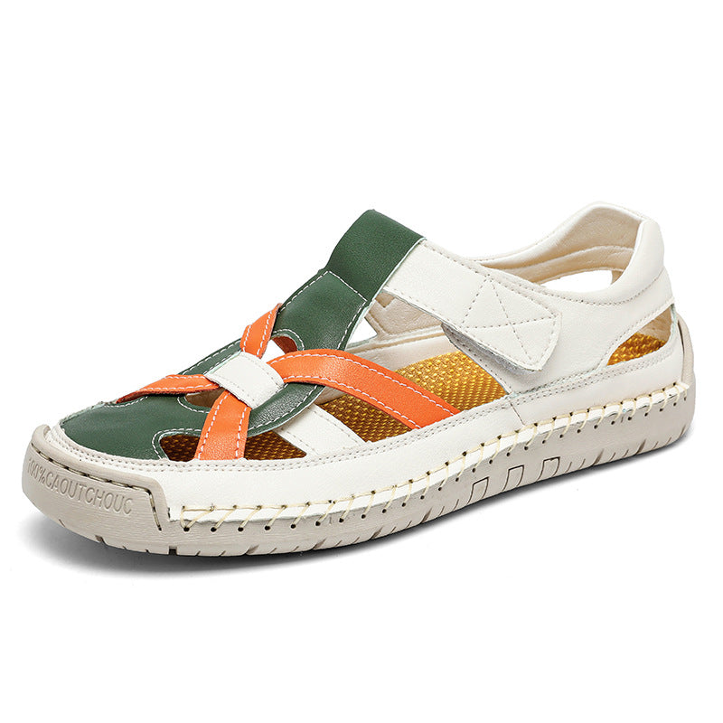Men's Roman flat bottomed woven soft soled beach shoes