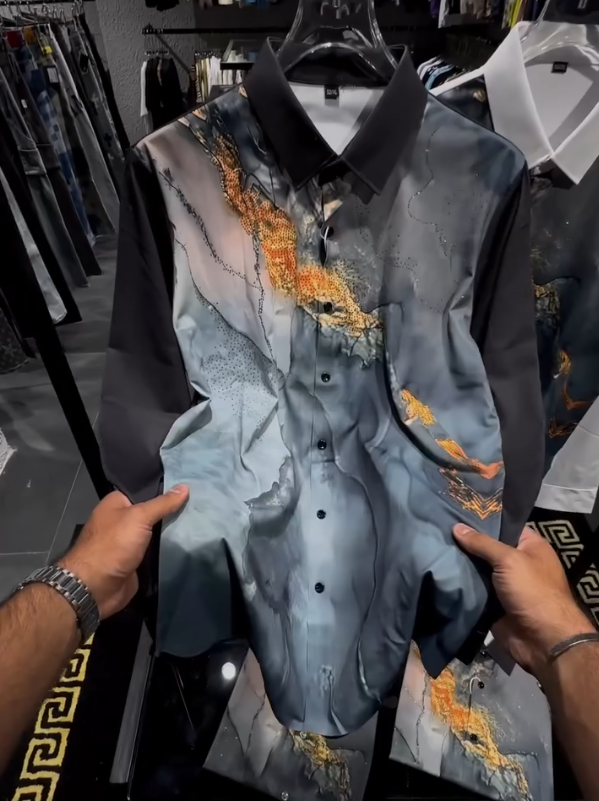 Men's Fine Sparkling Sand Long Sleeved Shirt