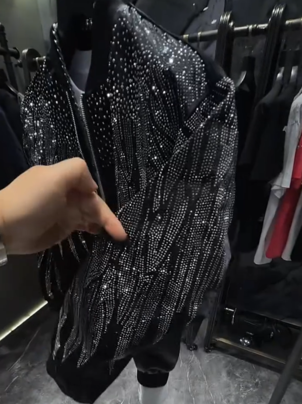 Men's Silver Wing Sparkling Diamond Baseball Jersey