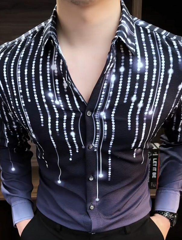 Men's Starlight Shining Long Sleeve Shirt