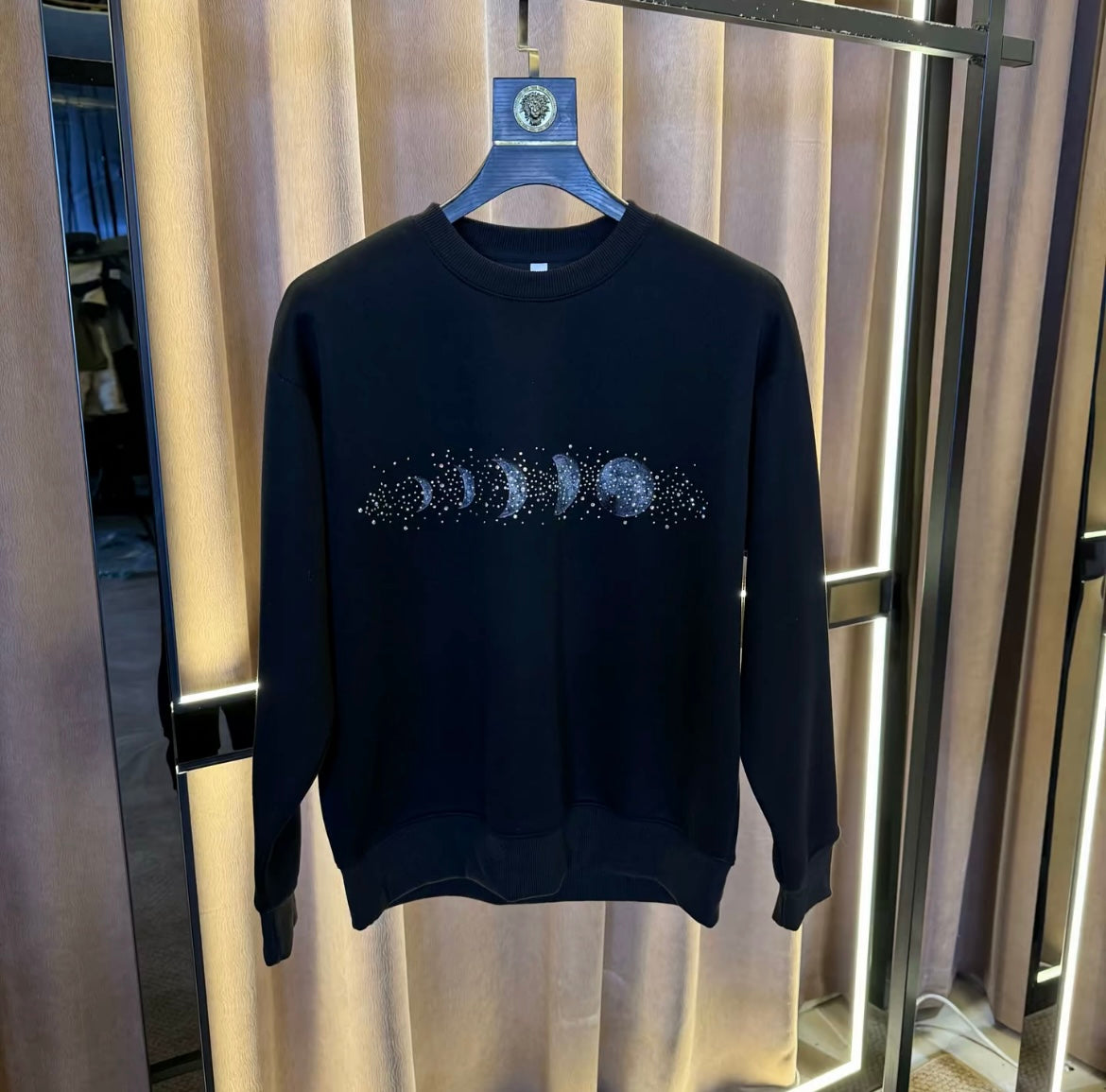 Moon Sparkling Diamond Casual Hoodie