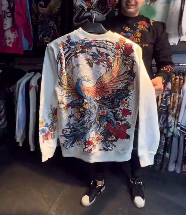 Phoenix Flower Pullover Long Sleeve
