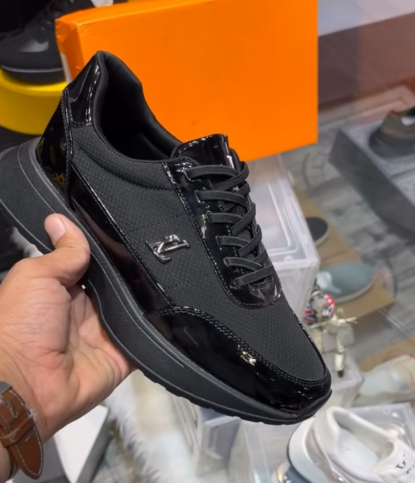 Luxe Black Patent Sneakers
