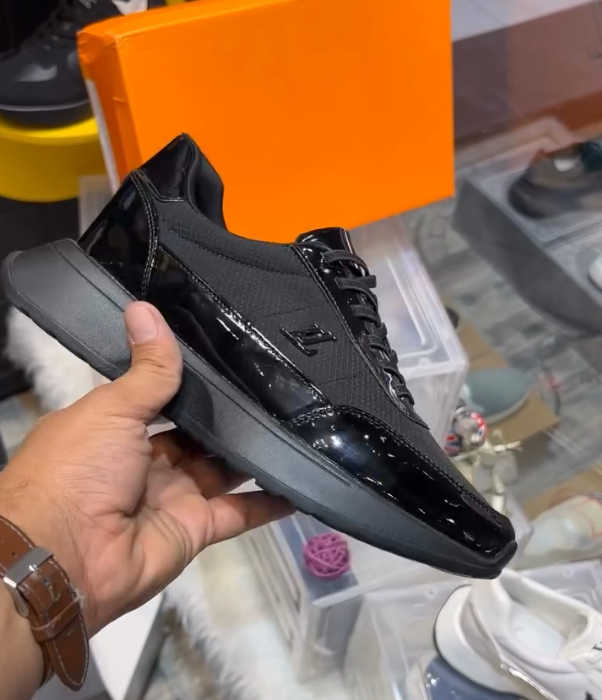 Luxe Black Patent Sneakers