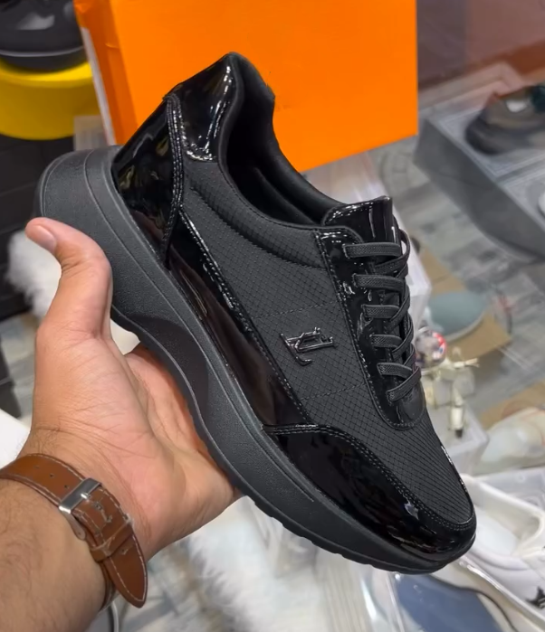 Luxe Black Patent Sneakers