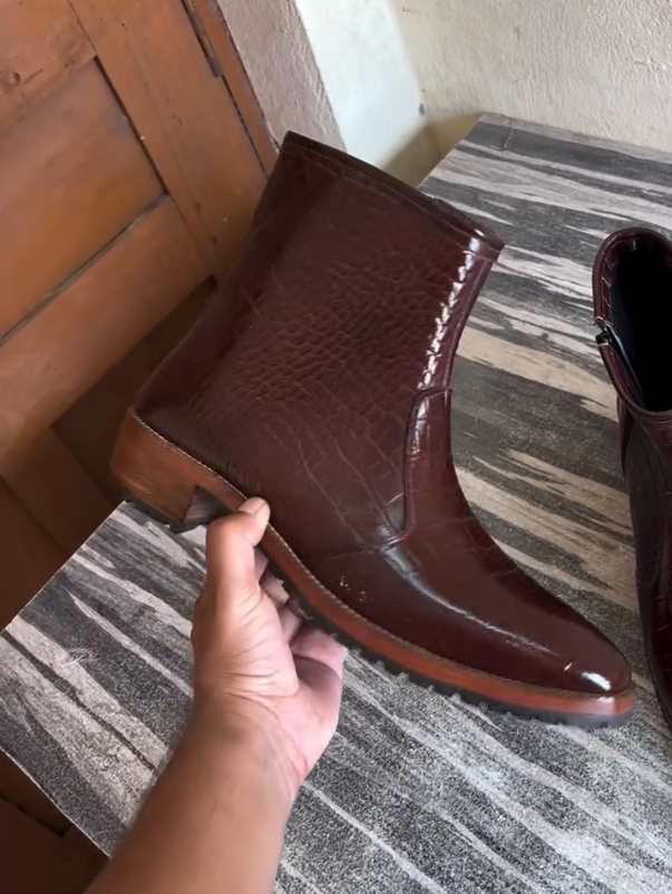 Luxury Croc-Embossed Chelsea Boots