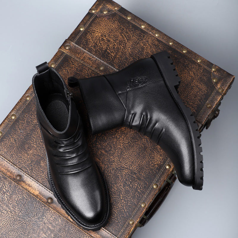 Rugged Leather Ankle Boots