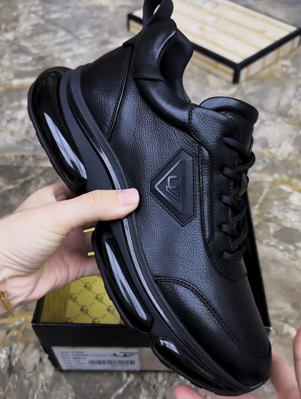 All-Black Air Cushion Sneakers