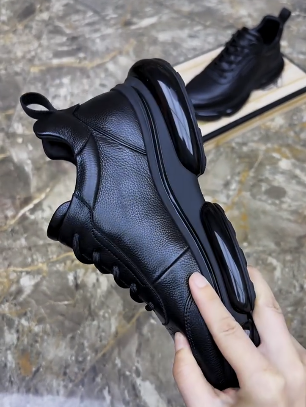 All-Black Air Cushion Sneakers