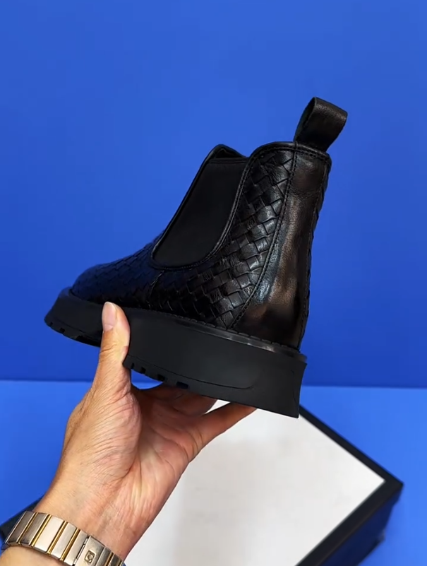 Woven Edge Chelsea Boots