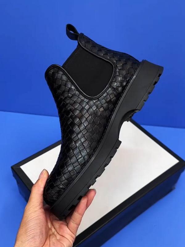 Woven Edge Chelsea Boots