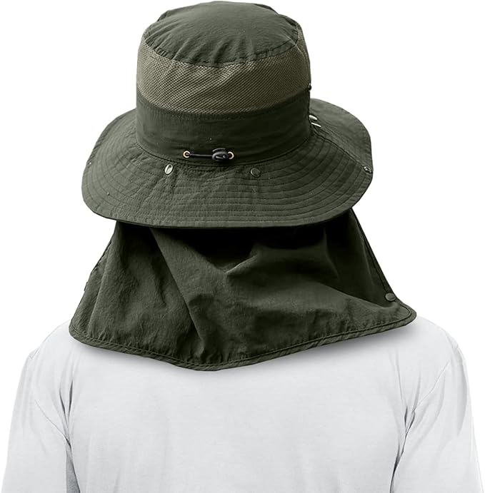 Multi Functional Men's Outdoor Wide Brimmed Fishing Hat Set