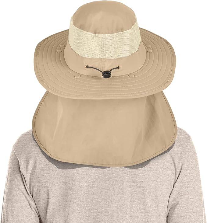 Multi Functional Men's Outdoor Wide Brimmed Fishing Hat Set