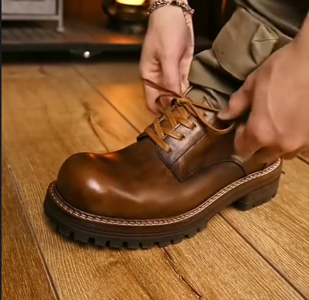 Men's Casual Top Round Toe Leather Shoes