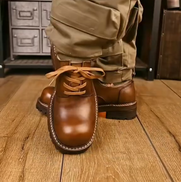 Men's Casual Top Round Toe Leather Shoes