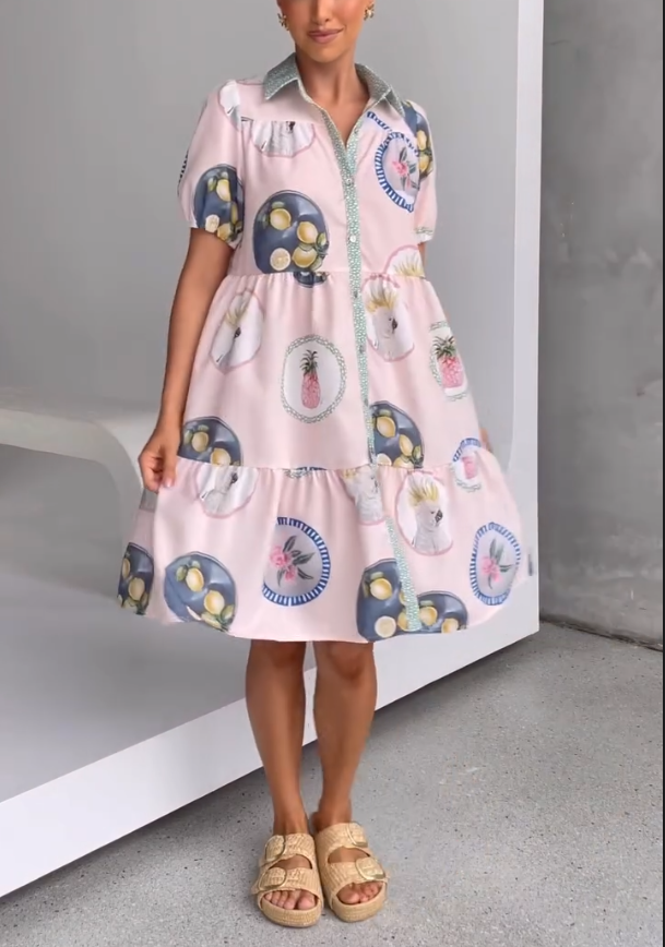 Women's New Fruit Plate Printed Dress