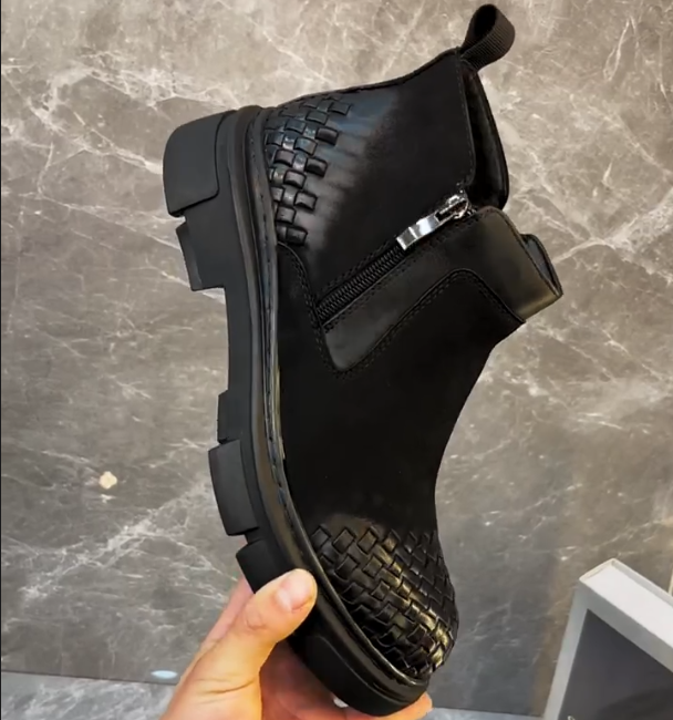 Men's New Woven Soft Leather Boots