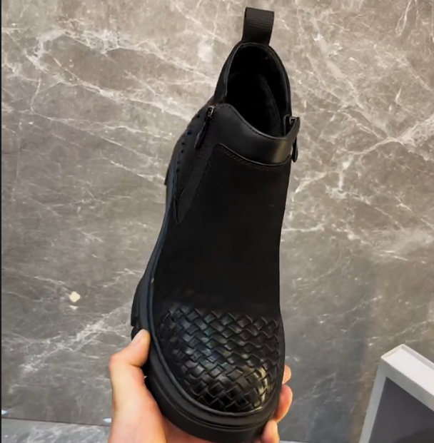 Men's New Woven Soft Leather Boots