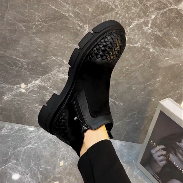 Men's New Woven Soft Leather Boots
